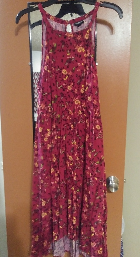 Floral Challis Hi-Lo Dress